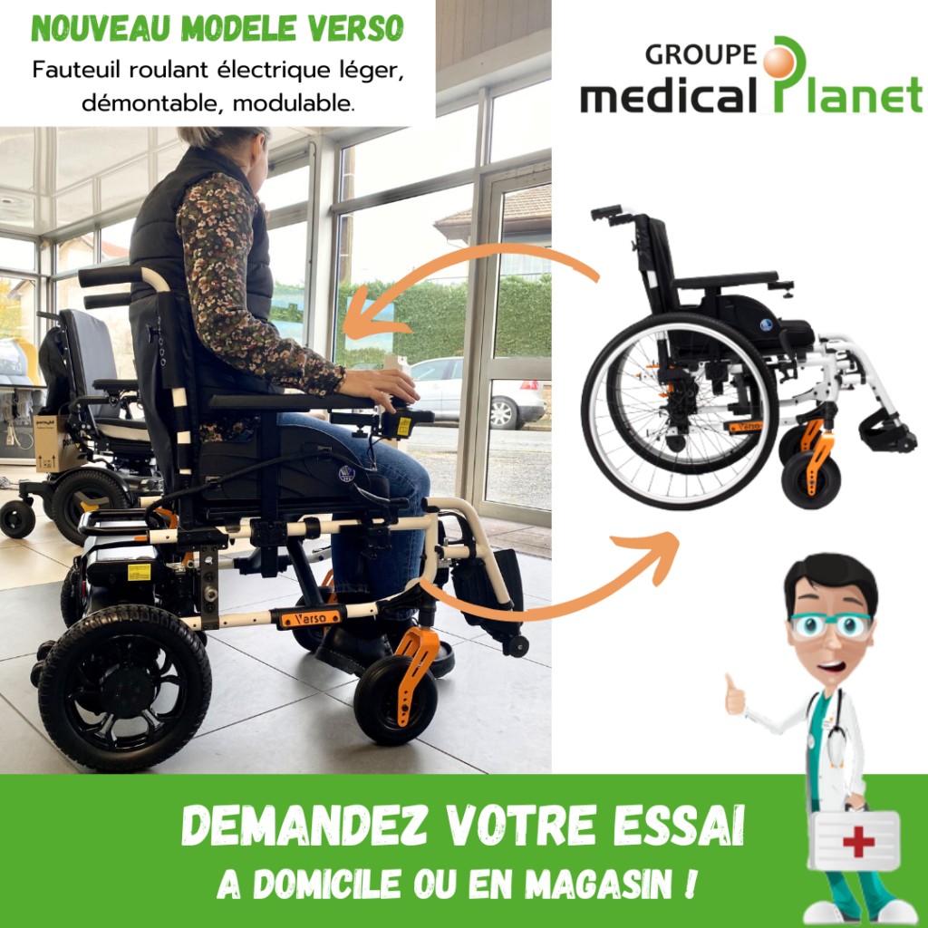 Nouveau fauteuil roulant électrique et manuel VERSO